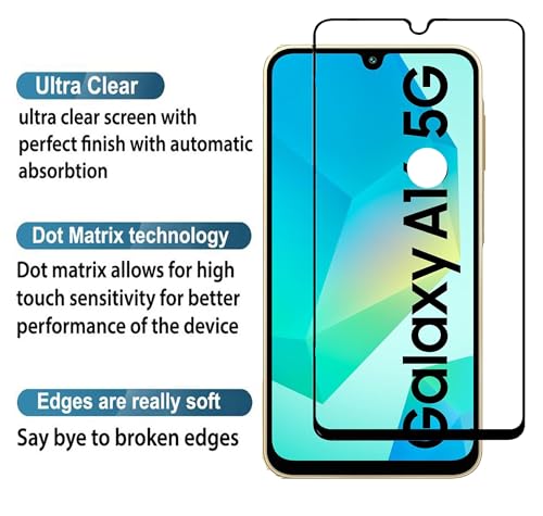 Image of FabeKee Tempered Glass Screen Protector Compatible for Samsung Galaxy A15 5G | Front And Back Screen Guard With camera lens protector 3 in 1 (Samsung A15 5G, Combo)