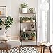 VASAGLE Ladder Shelf, 4-Tier Bookshelf, Storage Rack Shelves, for Living Room, Kitchen, Office, Steel, Stable, Sloping, Leaning Against The Wall, Industrial, Rustic Brown and Black