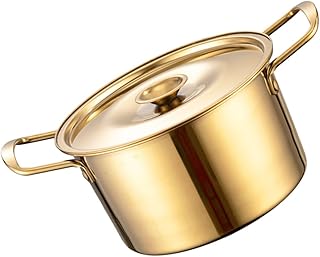 BESTOYARD Milk Pot Soup Cooking Pot Ramen Pot Deep Pot Korean Ramen Cooking Pot Village Lights Inflatable Surfboard Soup Pot Mini Toilet Small Stock Pot Metal Stainless Steel Individual Pan