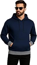 RodZen Cotton Fleece Regular Fit Hooded Sweatshirt Full Sleeves Solid Jumper Hoodie for Men/Boys