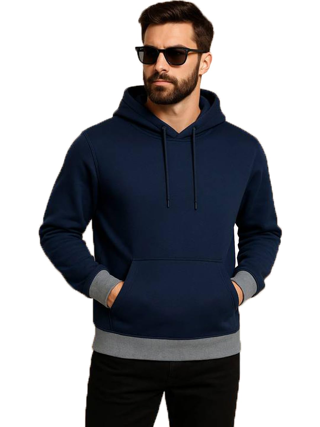 RodZen Cotton Fleece Regular Fit Hooded Sweatshirt Full Sleeves Solid Jumper Hoodie for Men/Boys-picture-23