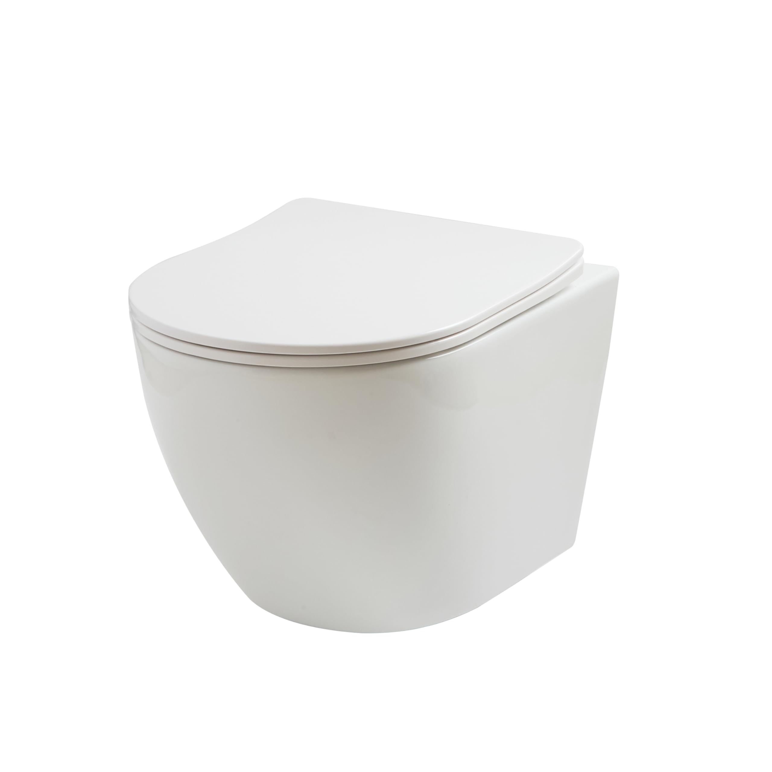 Milano White Sutton Ceramic Wall Hung Toilet Wc Pan Soft Close Seat