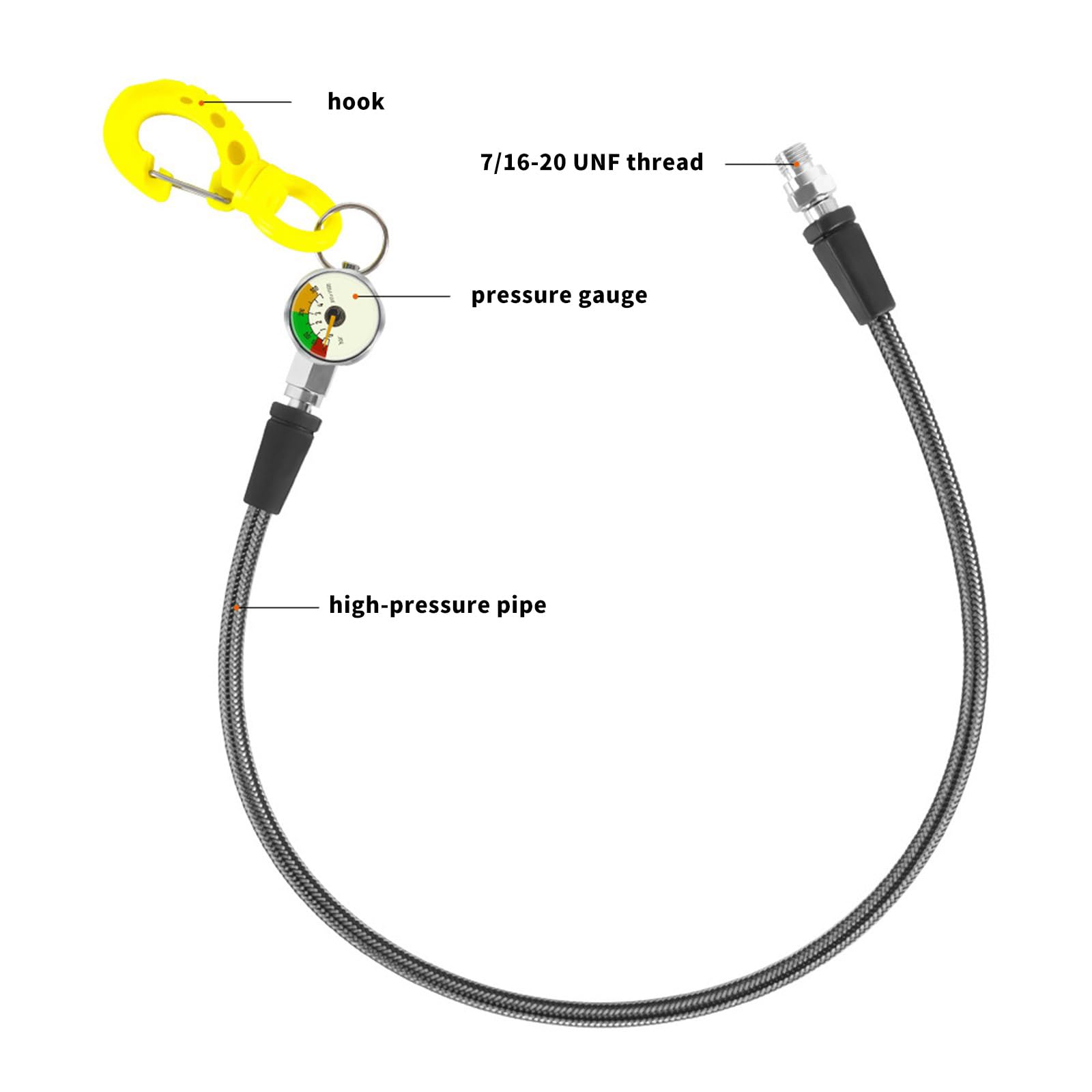 Tubo di pressione in fibra di carbonio, gancio a sgancio rapido e quadranti luminosi notturni per un nuoto confortevole e sport acquatici