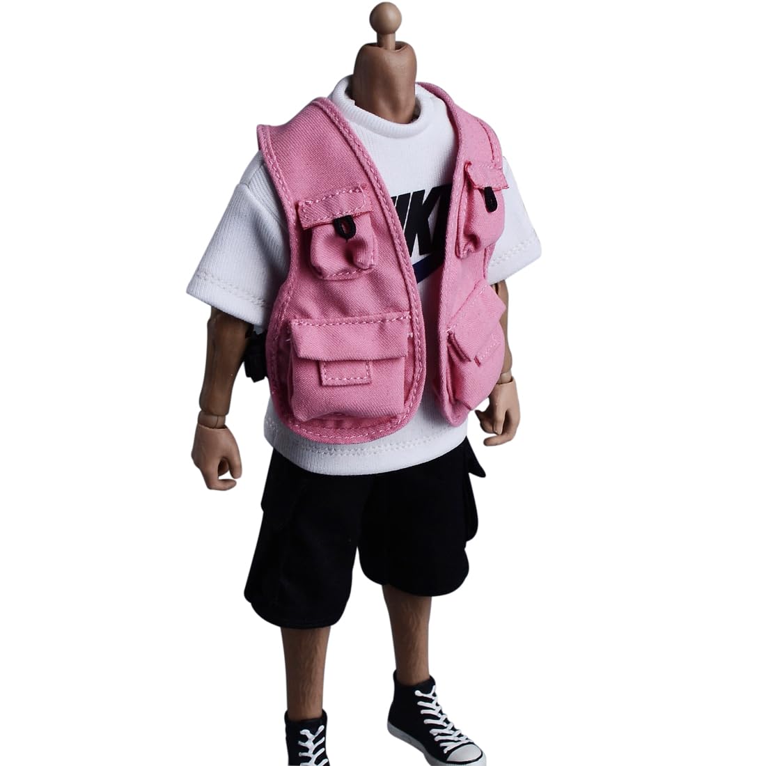 Meetoget PM005US - Overol de muñeca a escala 1/12, ropa de trabajo, chaleco para figura de acción de 6 pulgadas, color rosa