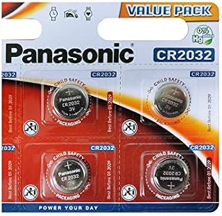 4 Panasonic CR2032 Lithium Batteries. 3V Coin Cell