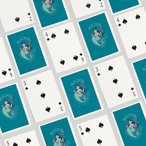 Lantern Press Maine Vintage Mascot Mermaid 52 Cartas Poker miniatura 4