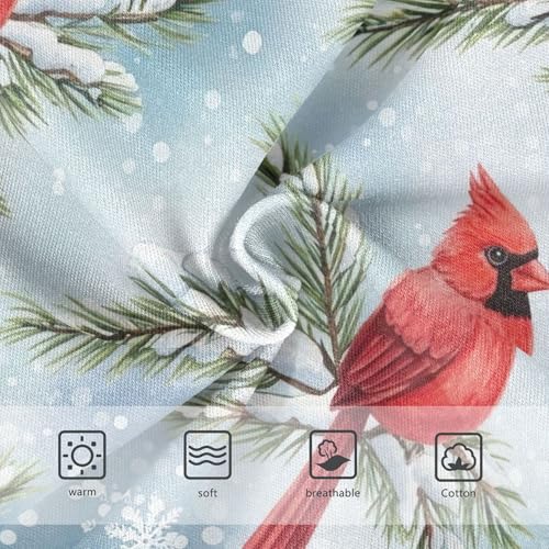 Watercolor Red Birds Winter Girl Panties Cute Toddlers Underwear Floral Cotton Artistic Kids Briefs Undies 2t3