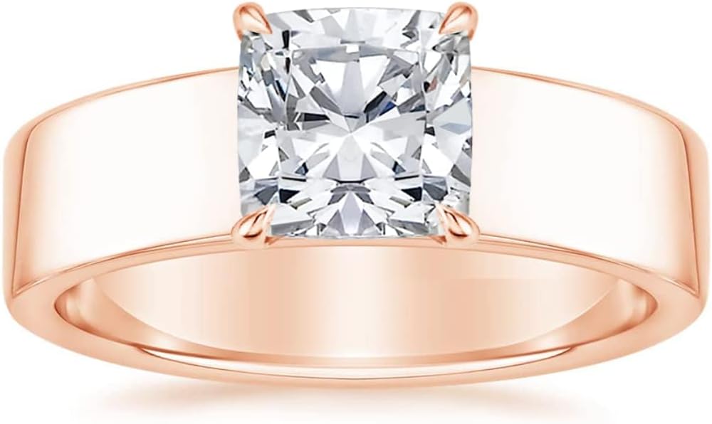 1CT-3CT Cushion Cut Wedding Ring Solitaire Hidden Halo Moissanite Bridal Ring for Women Promise Gifts for Her 925 Silver/10K/14K/18K Gold