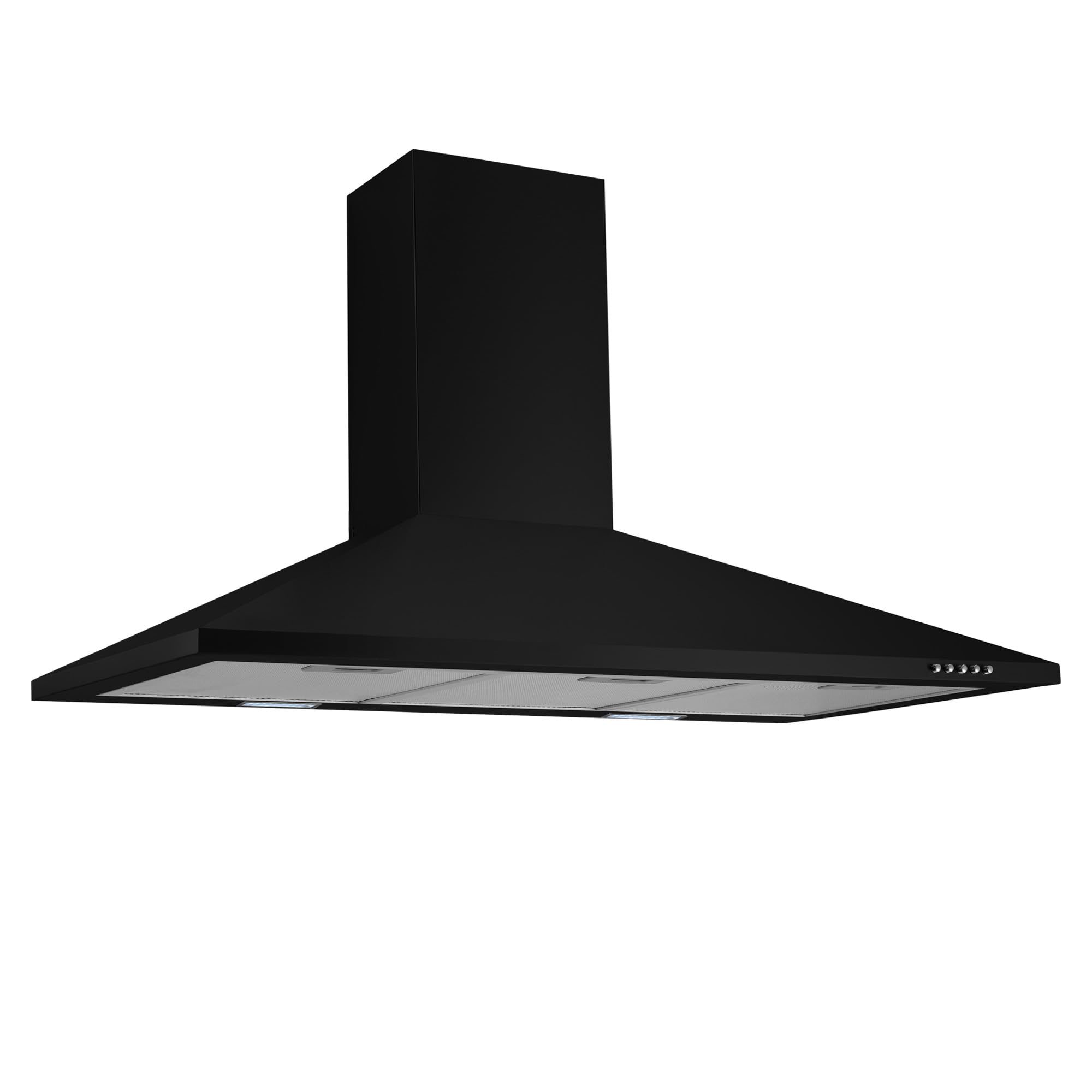 Respekta Dunstabzugshaube Karena / Kaminhaube 90 cm / Metallgehäuse schwarz matt /Abluft - und Umluftfunktion / CH22055-90 S / 53 – 68 dB