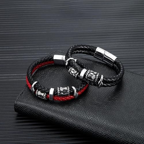 Bracelet en cuir pour homme style nordique et bijoux vikings élégants