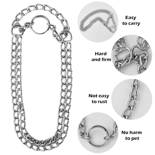 Duronge Kettenhalsband Hund, Edelstahl Hundehalsband, Verstellbare Hundekette mit Sicherer Schnalle, Hundehalskette Halsumfang 50 cm, Ø 2,5 mm, Hunde Kette zum Hundetraining