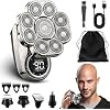 9.0 Shaver, Head Shavers for Bald Men, 6-in-1 Electric Razor - Led Display Rechargeable Head Shaving Kit with USB-C Fast Charge, IPX7 Waterproof Set-A-9 Blades