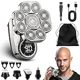 Bawldy 9.0 Shaver, Bawldy 9.0 Ultra Shaver, Head Shavers for Bald Men, 6-In-1 Electric Razor - Led Display Rechargeable Head Shaving Kit With Usb-C Fast Charge, IPX7 Waterproof (Set-a-9 Blades)