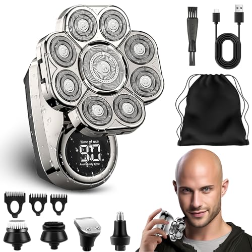 , Head Shavers For Bald Men, 6-in-1 Electric Razor - Led Dis