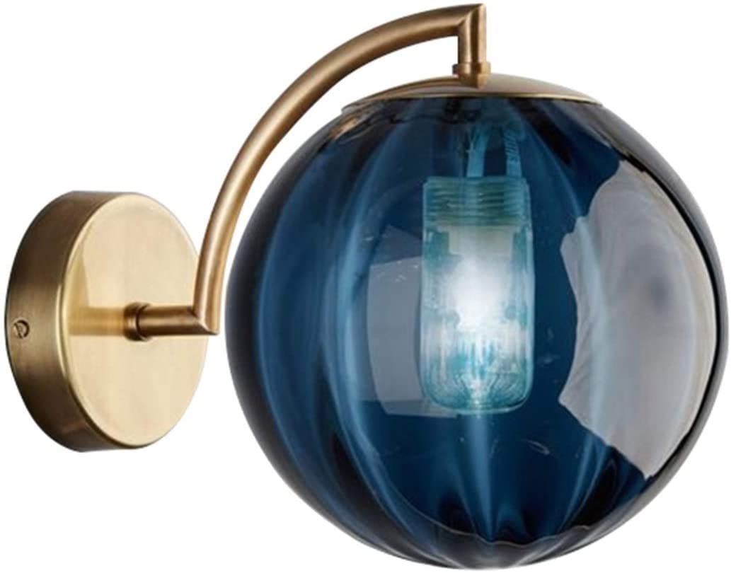 HXYSXHJUO Wall Lamp Nordic Glass Sconces, All-Copper Fixture for Living Room, Bedroom, Bedside Lighting, Modern Design, Decorative Light