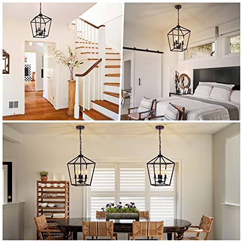 image for Seaside village 4 Light Chandelier, Industrial Ceiling Light Black Lan