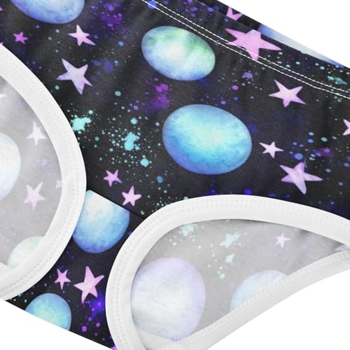 Joisal Personalized Toddler Girls Underwear 2t Cotton Cute Panties Girl Black Blue Planets Stars Space Briefs Kids Undies4