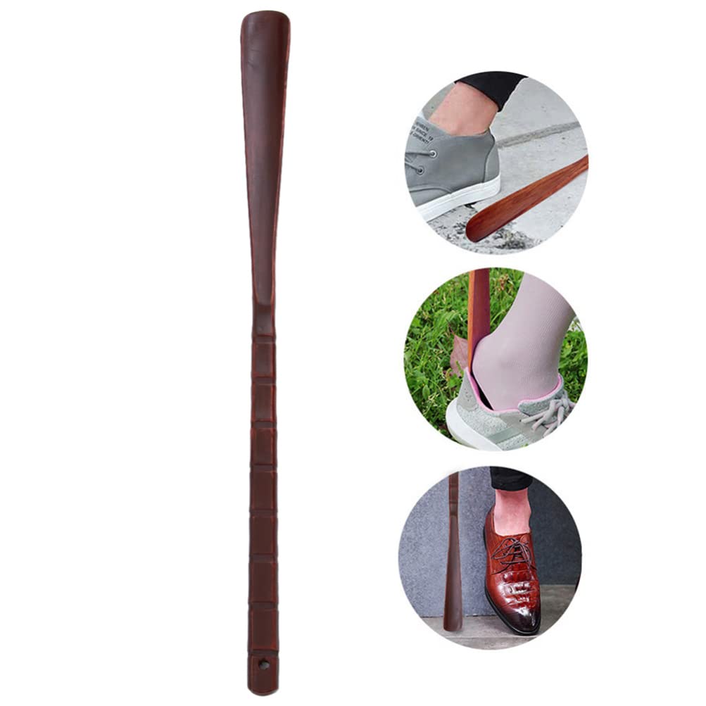 Cuchara para Zapatos Cuerno de Madera Levantador de Zapatos Levantador de Zapatos de Madera Extractor de Zapatos Calzador súper largo-55 cm