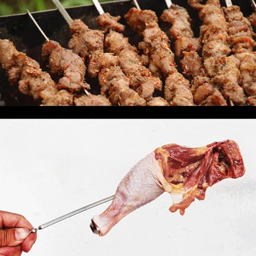 Brochetas de parrilla reutilizables planas para barbacoa lavables 5