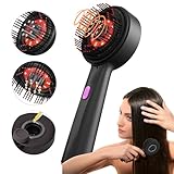 Electric Hair Oil Applicator Scalp Massage Brush 3 Custom Modes for Relaxation and IPX7 Waterproof Oil Dispenser for Hair（Black）