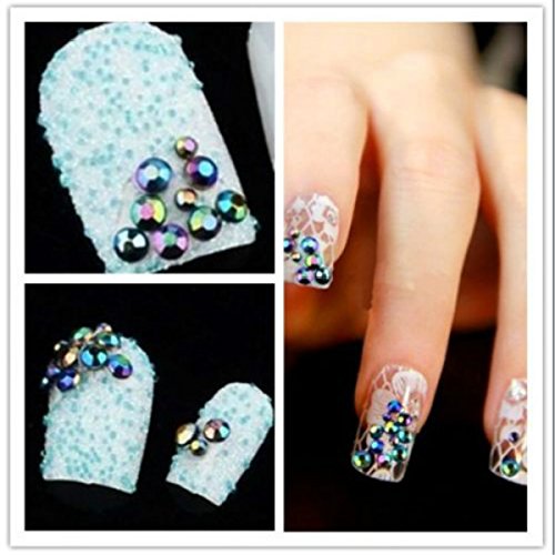 300pcs 3D Nail Art Tips Crystal Glitter Rhinestone DIY Decoration Kit With Wheel Gem Accessories Decor