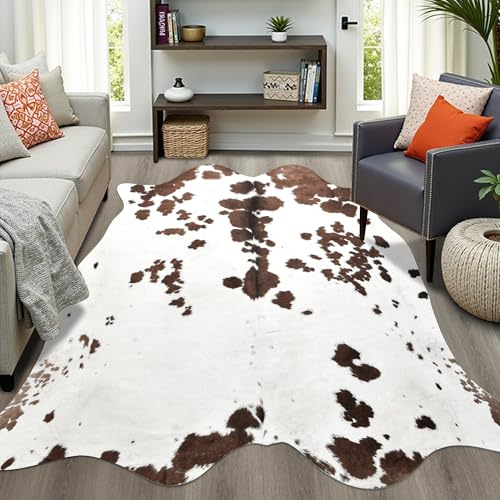 Tapis imprimé vache Easycozy pour salon | Décoration style western