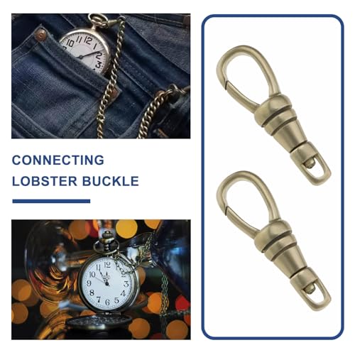 Conector giratorio para reloj de bolsillo con mosquetón de latón resistente para carteras 3