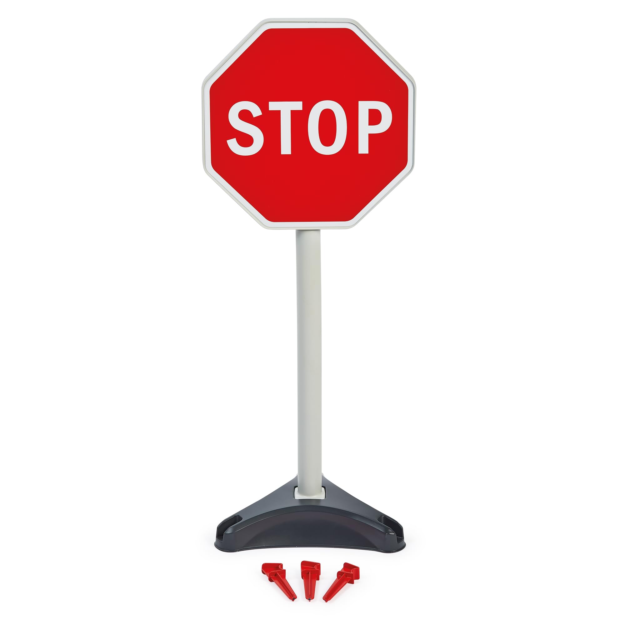 Ecoiffier - Jeu Enfant de 3 Panneaux de Signalisation 65 Cm - Thème Travaux Fixation Sol Inclus - Jeu d'imitation - Dès 18 Mois - Jouet pour Enfant - 476 - Garantie France Origine