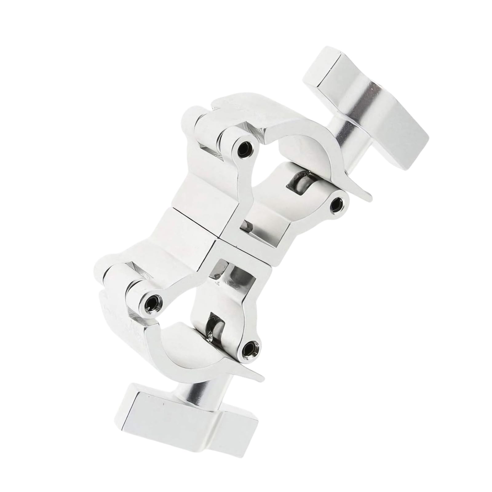 Lightweight High Strength Aluminum Double Hook Clamp Erosion Resistant Pipe Clamp for Stage Light 25-30mm Tube Light Fixture