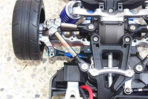 Titanium Front Tie Rods with Stabilizer for C Hub for 1/10 Traxxas Ford GT 4-Tec 2.0 83056-4/4-Tec 3.0 93054-4 - 15Pc Set Black