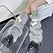 CHERSE Furry Leg Warmers for Women 3in1 Kawaii Star Bone Plush Faux Fur Y2K Pink Lolita Leg Socks 80s Outfit Harajuku Punk Knee High Preppy Gothic (Grey Bone Star 3in1)