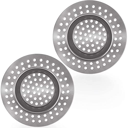 Tepengdie Stainless Steel Kitchen Sink Strainer Plug Standard Strainer Drain Protector for Bathroom/Kitchen Hair Catcher for Bathtub/Shower 3 inches 7.5 cm by Tomario 2 Pcs