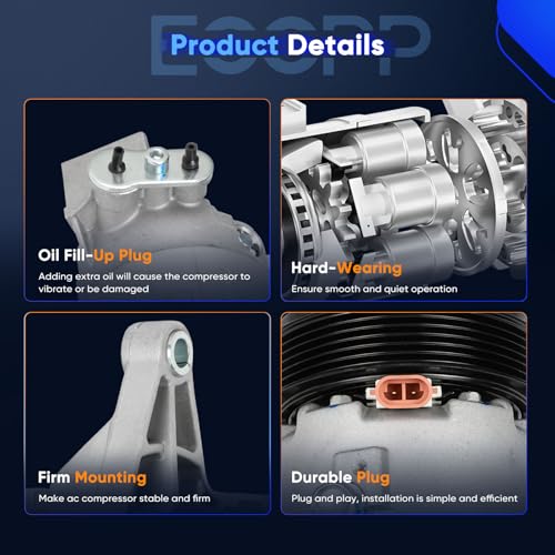 Image of ECCPP AC Compressor 2007-2010 Fit for Chevrolet Malibu for Pontiac G6 3.5L | Fast Cooling AC Compressor with Clutch
