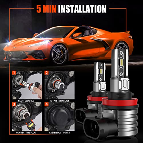 Iwanu H11/H8/H16 Led Fog Light Bulbs,6500K 6000Lm 300% Brightness Drl Replacement Headlight Bulb For Cars,Pack Of 2(H11/H8/H16) #TOP4