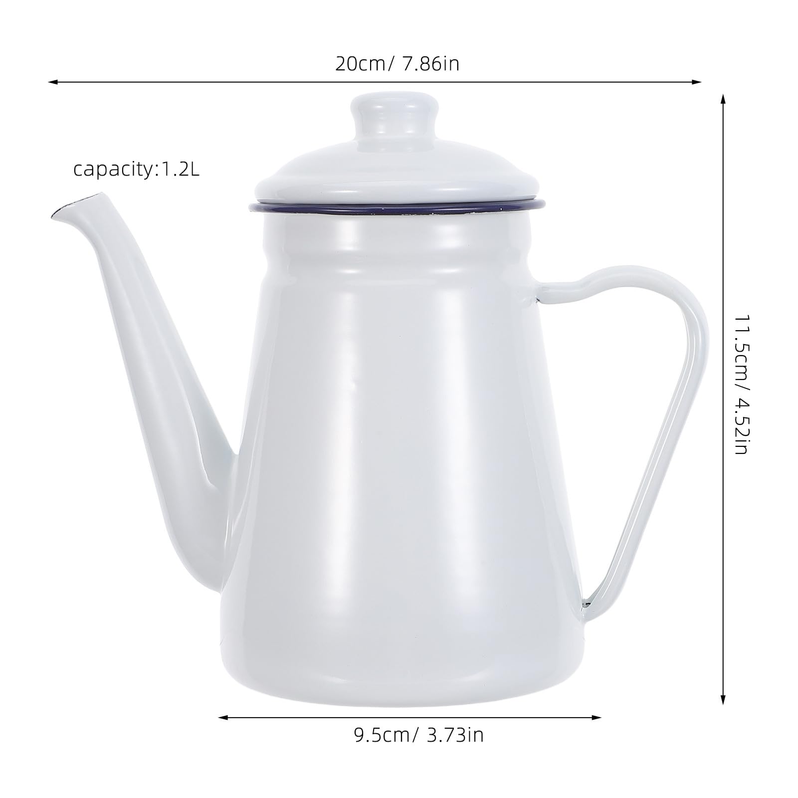 Czajnik emaliowany do kawy: 1,2 l/42 uncje, emaliowany czajnik do gotowania wody, retro do parzenia herbaty, kompaktowy, indukcyjny i do kuchenek, mieszkania i kuchni