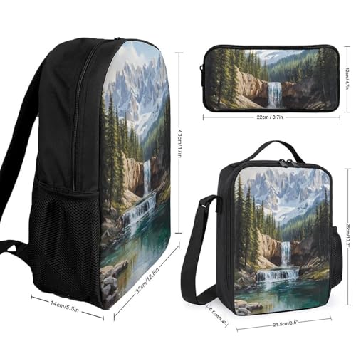 Snow Mountain Melt River Large Travel Backpacks Carry on Backpack Weekender Bag with 2 Storage Pockets for Men And Women2