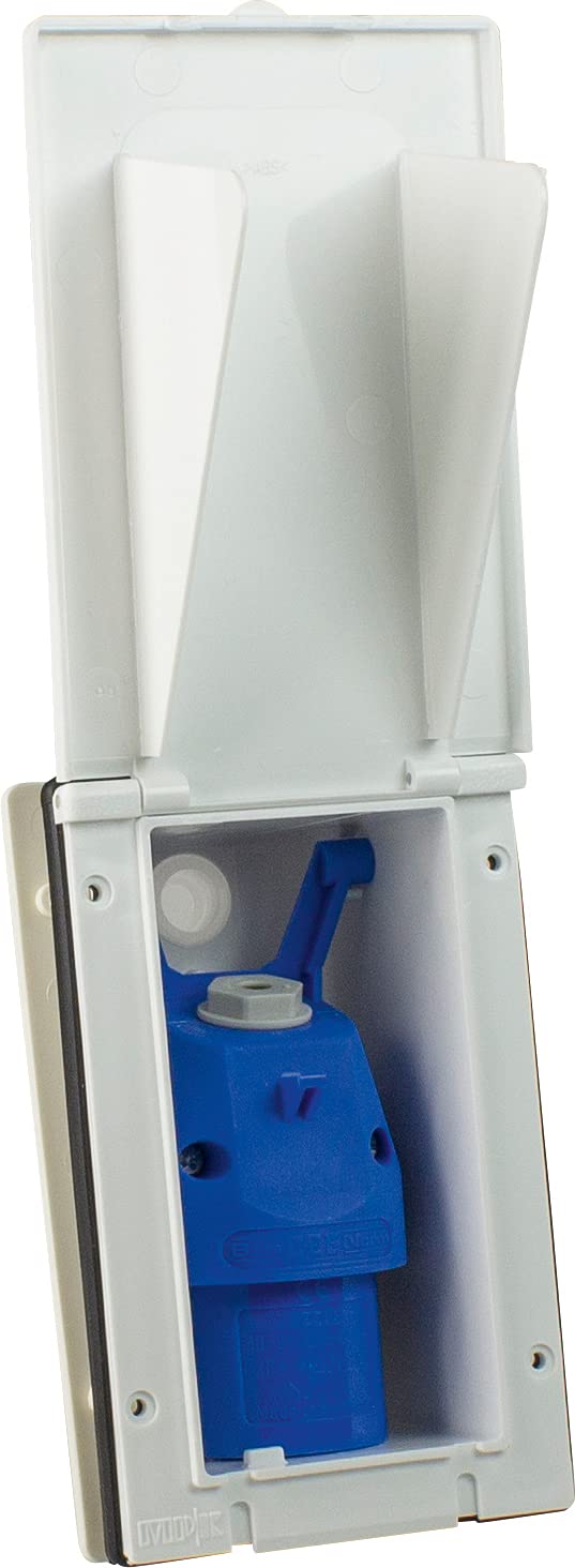 as - Schwabe Prise d'alimentation pour caravane CEE 230 V / 16 A / 3 broches - Prise extérieure avec clapet - Prise 3 broches pour caravane - IP44 - Fabriquée en Allemagne - Blanche I 61463