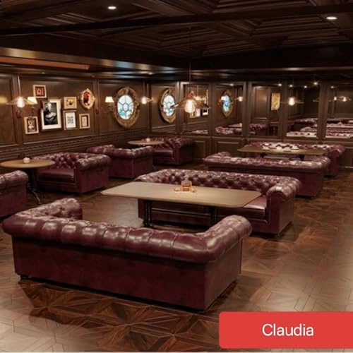 Image of Modern Classic Design Leatherette Luxury Chester Sofa Set with Button Tufted, Sofa for Living Room Home, Office, Hotle, Bar and Lobby, Living Room Set (Burgundy, 2 Seater Sofa)