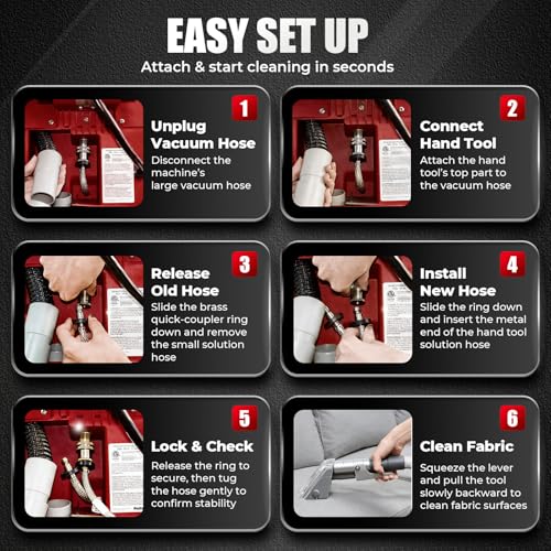 Image of OEM Standard Upholstery Tool Attachment, Better Extractor Hose Kit Compatible with Mighty Pro|Mighty Pro X3|Wide Track Carpet Cleaning Machines, Shop Vac Extractor Kit for Carpet & Upholstery Cleaning