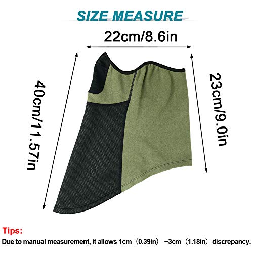 Wtactful Windproof Fleece Neck Gaiter Neck Warmer Face Mask Cover For Cold Weather Breathable Gear Winter Outdoor Sports Snowboard Skiing Cycling Motorcycle Hunting Running Men Women Green #TOP5