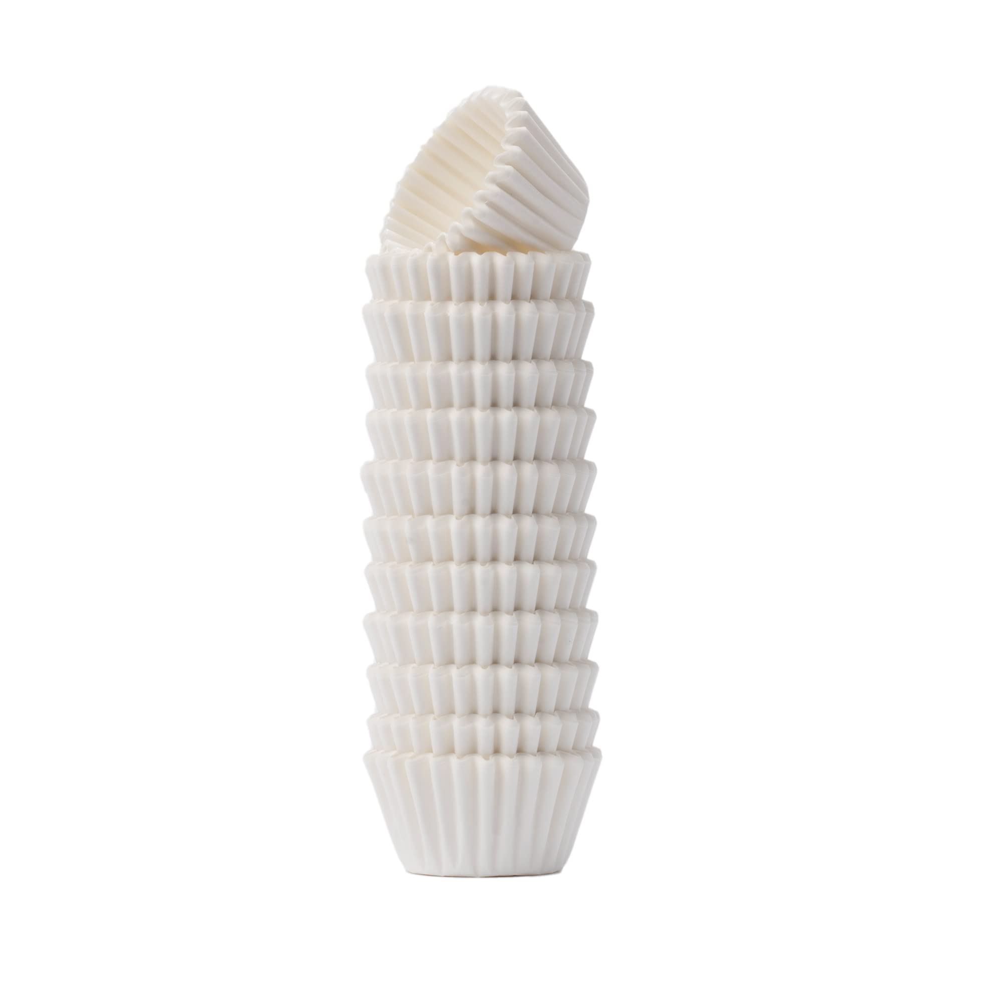 Liobelon 1000 Pieces Super Mini Cupcake Liners, Disposable Chocolate Candy Paper Wrapper Liners Greaseproof for Wedding Birthday Party Festival (White)