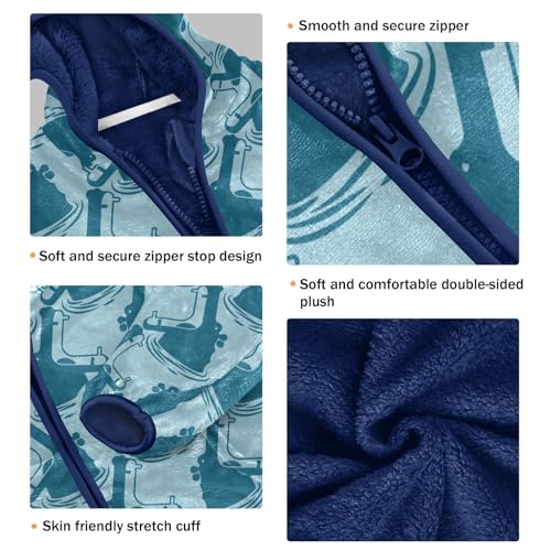 Hippo Background Girls Fleece Jacket Girls Fall Jacket Girls Zip Up Hoodie Girls Sherpa Jacket 2-10T3