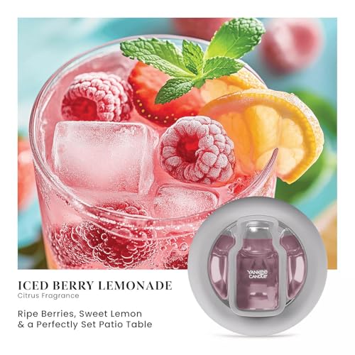 Image of Yankee Candle Smart Scent Vent Clip Car Air Freshener, Adjustable Fragrance Strength, Long Lasting Up to 30 Days, Odor Neutralizing Car Fragrance, Iced Berry Lemonade (Pack of 6)
