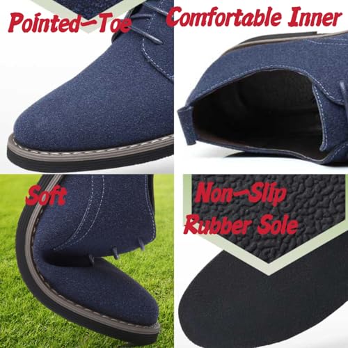 Mens Suede Leather Classic Lace Up Oxford Shoes Lightweight Retro Casual Flats Loafers for Daily Walking Business Dreby Shoes2