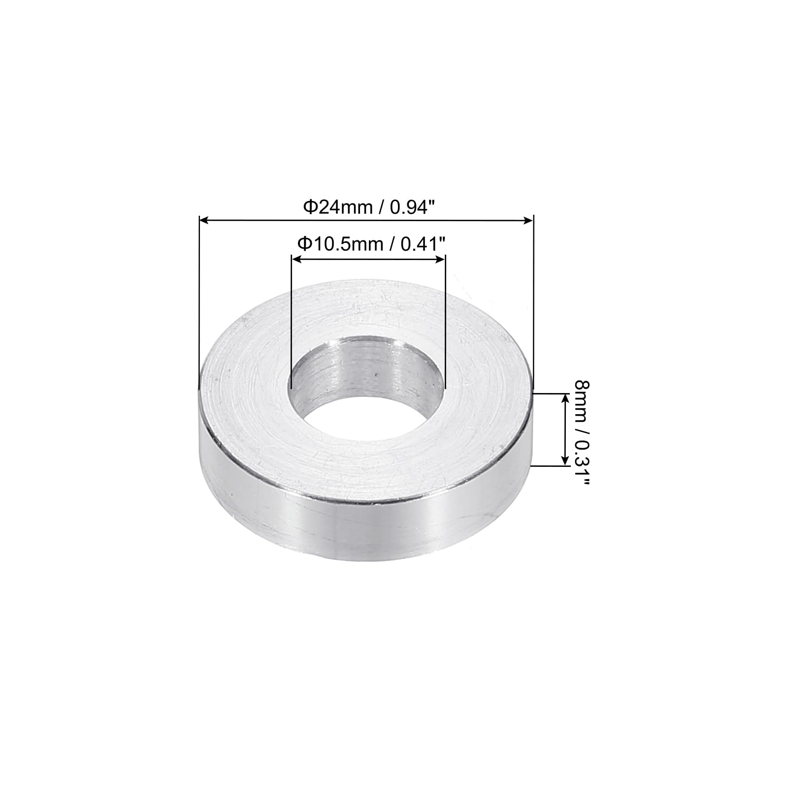 PATIKIL M10 Aluminum Spacers, 6pcs 3/8" x 1" Round Metal Spacers for 3/8 or M10 Screw Bolts - Image 2