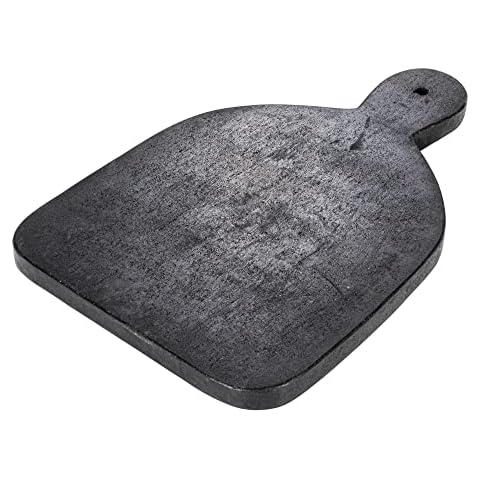 Bloomingville Wide Marble Cutting or Charcuterie Board with Handle, Black Cover
