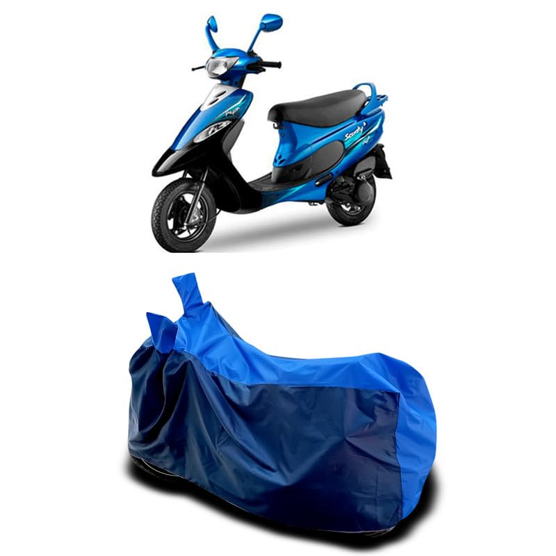 Image of DUFFEL-Two Wheeler Bike Body Cover Compatible for Tvs Pep+ Bs6 Heat Protectio /UV-Rays /Birds Dropping /DustProof /Waterproof All Variants [Nevay Blue]