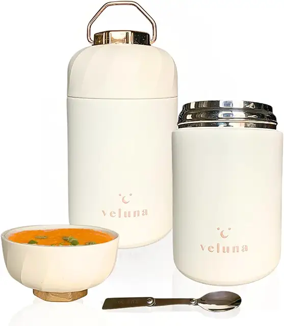 Veluna Termo Bebé 600ml - Lancheira Térmica para Comida Caliente y Fría