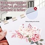 2 Pcs Portable Binder Clip Stapler, Reusable Push Clip Stapler Includes 100 Reusable Clips, Compact Handheld Stapling Tool for Desktop Document Office School Home