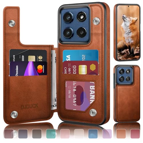 DJDUCK Designed for Moto G Stylus 2025/Stylus 2026 Case Wallet with Card Holder, [Magnetic Clasp Cover] [RFID Blocking Leather Protection]Shockproof Women Men Cases for Moto G Stylus 2025 Light Brown by DJDUCK - Used condition - US$14.85